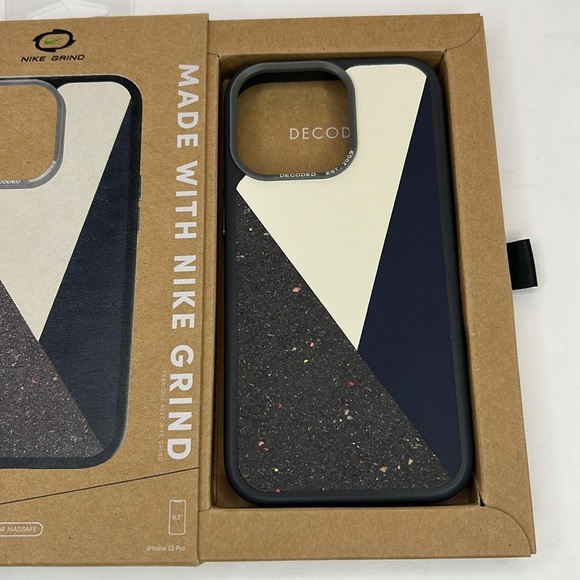 Decoded Nike Grind Recycled Leather Protective Phone Case iPhone 13 Pro Max Navy - Picture 4 of 11
